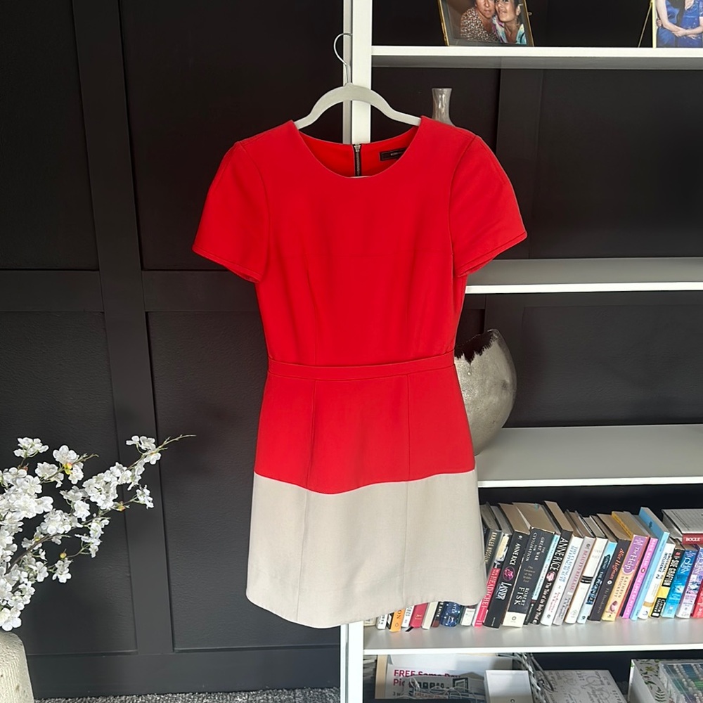 Elegant Red and Cream Women's Dress